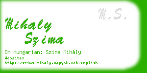 mihaly szima business card